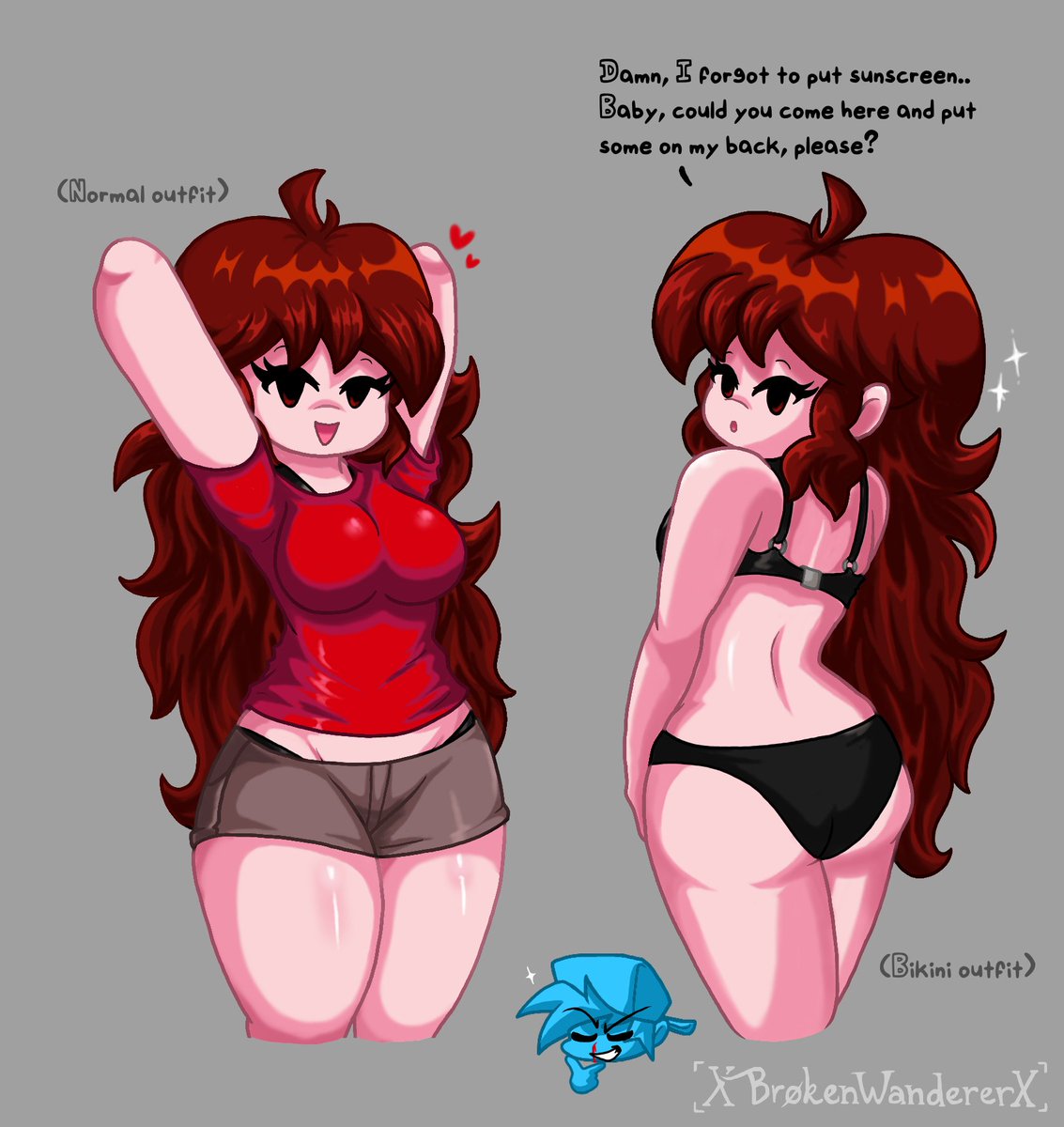 XWanderer_03X's tweet photo. GF in summer outfit ♡ #fnfgf #fridaynightfunkin https://t.co/ie7MgrTg1D