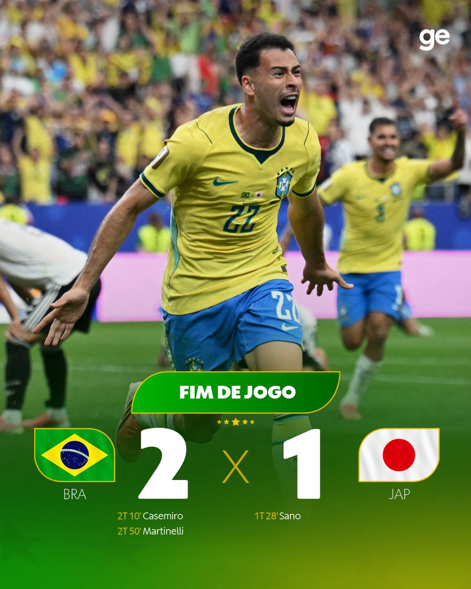 geglobo's tweet photo. É nosso! Brasil vira sobre o Japão e vai às oitavas da Copa do Mundo!

#CopaNaGlobo #TaLiberadoAcreditar #futebol #ge2026 #brasil #selecaobrasileira #japao #fimdejogo

📷 Reuters https://t.co/nJVuEkj8pC