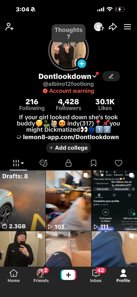 albino12inch's tweet photo. Go follow my TikTok https://t.co/fZmWC7ixjR