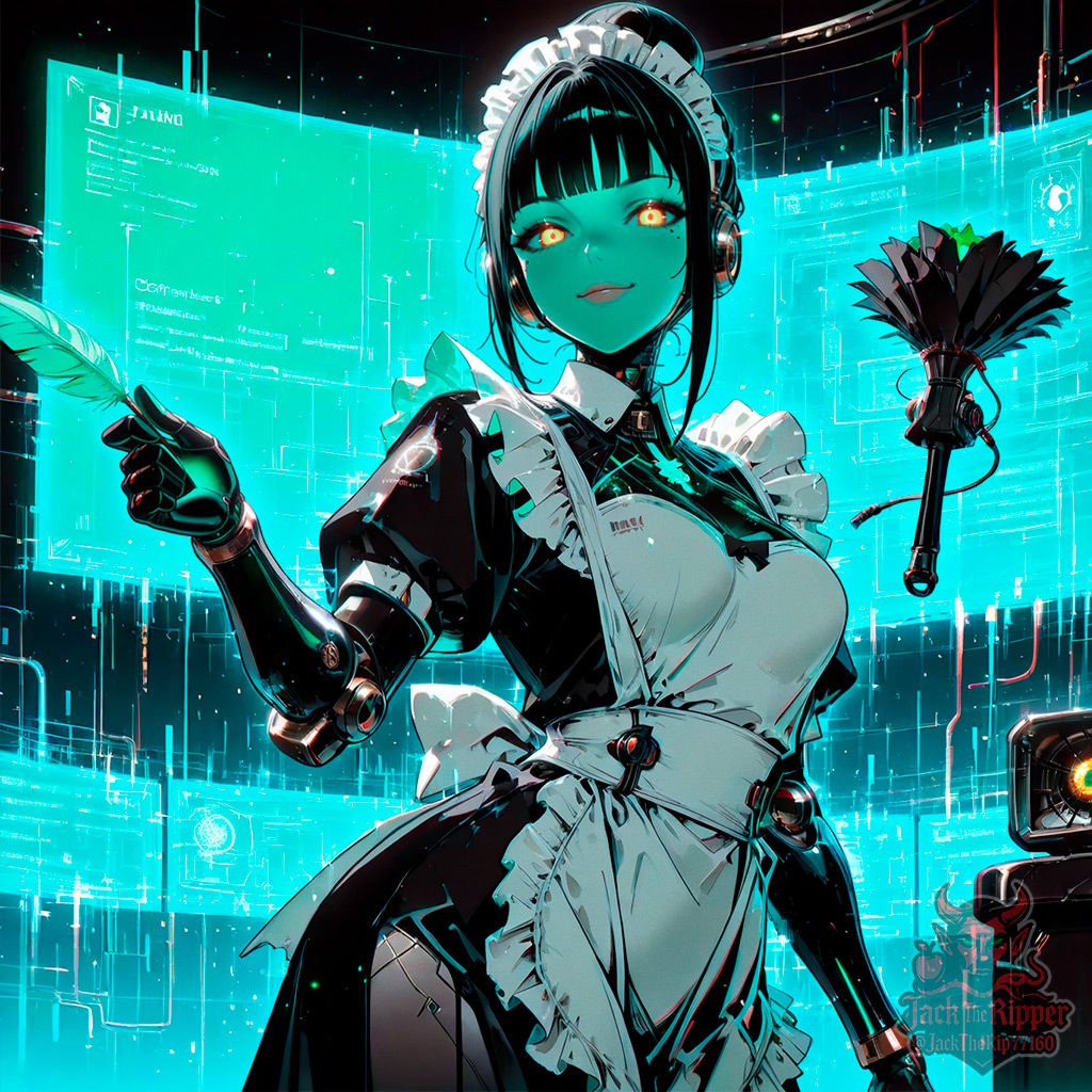 JackTheRip77160's tweet photo. “🤖 Boss, I think someone has snuck into Carmilla's team of maids.”

I hope they don't catch her, or else we're in trouble.

#AIart #StableDiffusion #DigitalArt #AIArtists #SFW https://t.co/VN9voDot6K