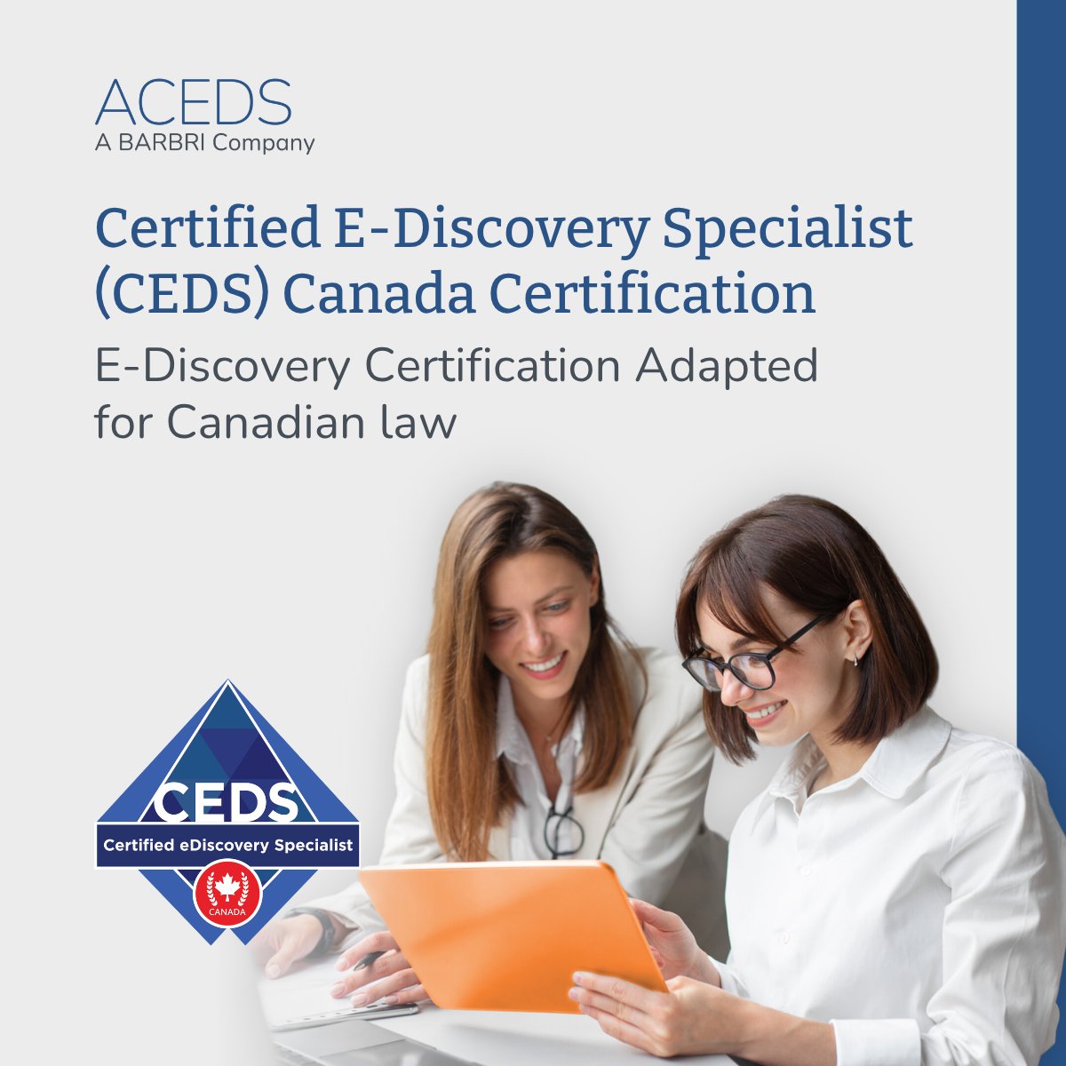 acedsonline's tweet photo. The CEDS Canada Certification is designed for professionals seeking to demonstrate their understanding of Canadian e-discovery practices, legal frameworks, and industry standards. 

Explore the certification: https://t.co/8ROKim5yM1 https://t.co/gq3VXnfj3T