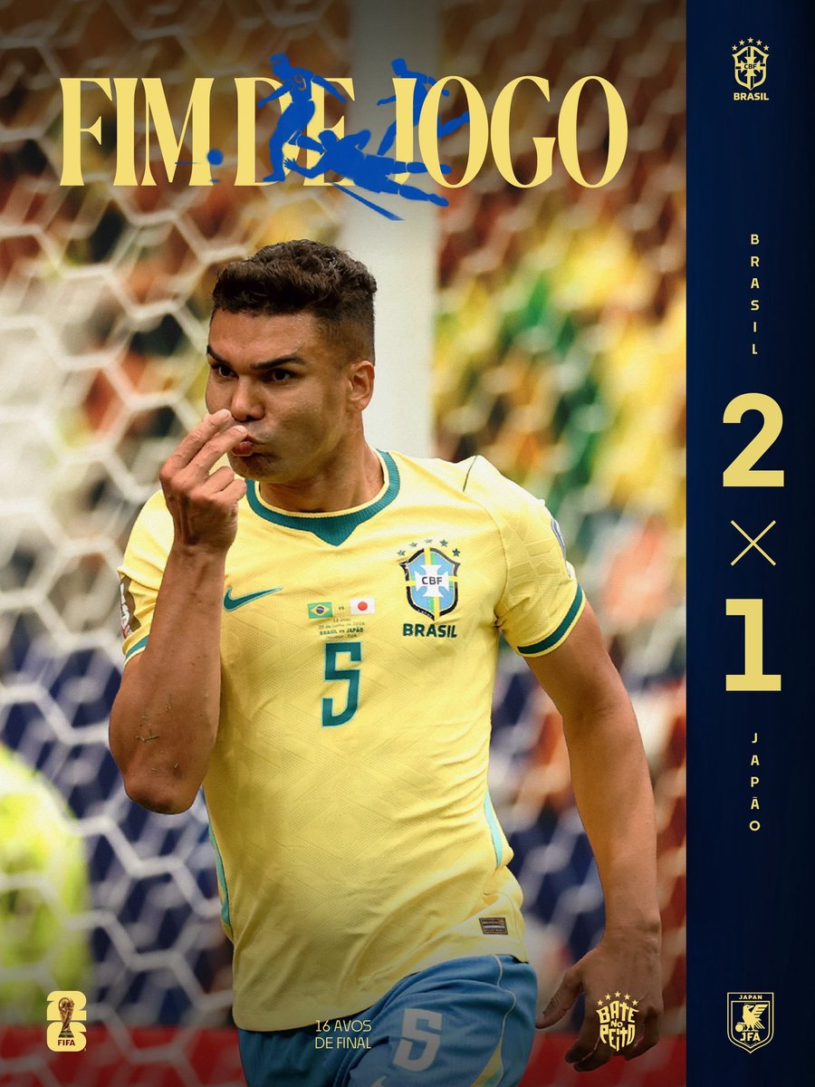 AviRaina's tweet photo. FT: 🇧🇷 Brazil 2-1 Japan 🇯🇵

Brazil come from behind to win. Absolute heartbreak for Japan. You have to feel for the Blue Samurais.

#FIFAWorldCup #WorldCup2026 #BRAJPN https://t.co/iYBb7AMWWW