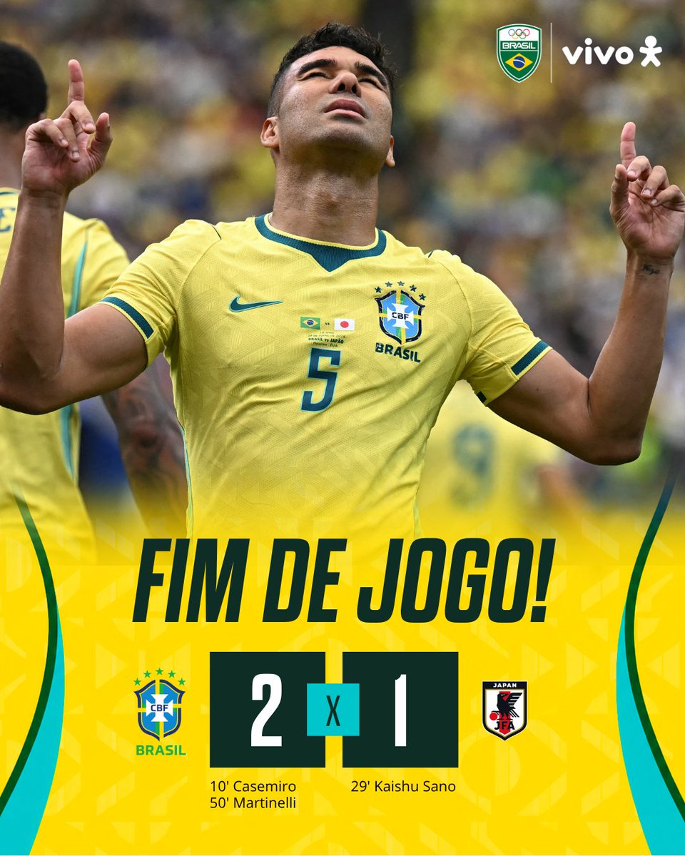 timebrasil's tweet photo. VEEEEENCE O BRASIL! 🇧🇷🔥

O Japão começou com vantagem na partida, mas o Casemiro brilhou no gol de empate e Martinelli completou com o segundo gol para garantir o Brasil nas oitavas de final!

🇧🇷 2 x 1 🇯🇵

VAMOS EM BUSCA DA SEXTA ESTRELA!  💚💛

📸 Paul ELLIS/Getty Images

#TimeBrasil #SeleçãoBrasileira #Copa