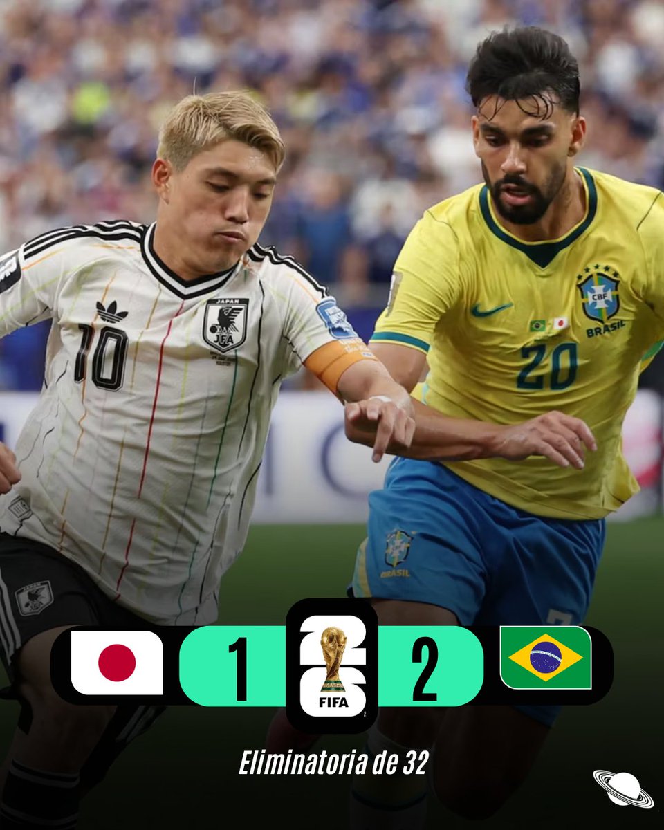 noj38's tweet photo. 🏆 BRASIL AVANZA A OCTAVOS DE FINAL 🇧🇷

La selección brasileña derrotó 2-1 a Japón y aseguró su lugar entre los 16 mejores del Mundial 2026.

🇯🇵 Japón quedó eliminado tras ofrecer un partido competitivo hasta el último minuto.

¿Podrá Brasil conquistar su sexta Copa del Mundo? 👀🇧🇷