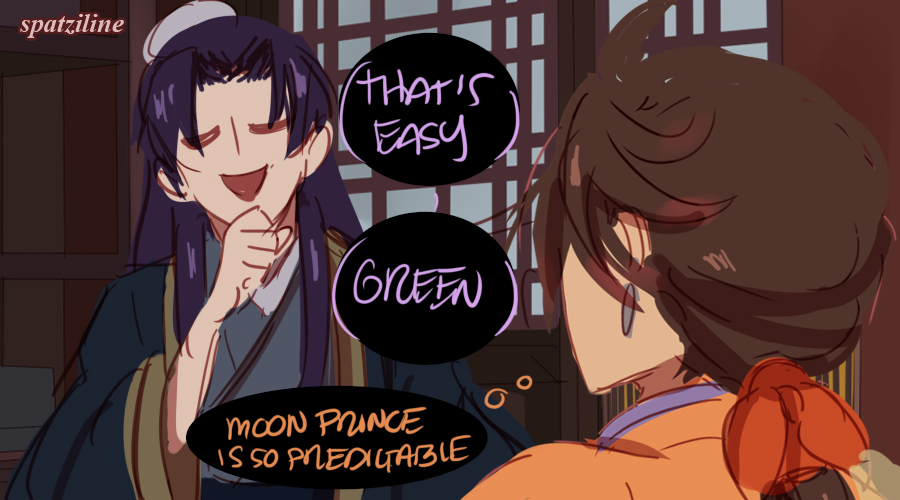 spatziline's tweet photo. Jinshi and Maomao favorite colors (incorrect quote) #theapothecarydiaries #kusuriyanohitorigoto https://t.co/8niI8BL4mu