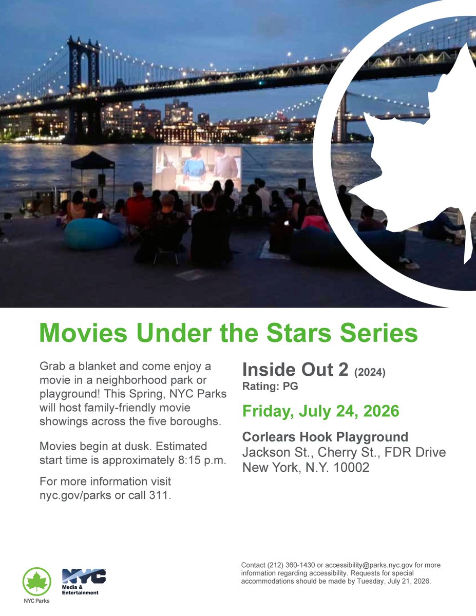 ManhattanCB3's tweet photo. July Movies Under the Stars showings in CB3 https://t.co/zR05Y09Xig