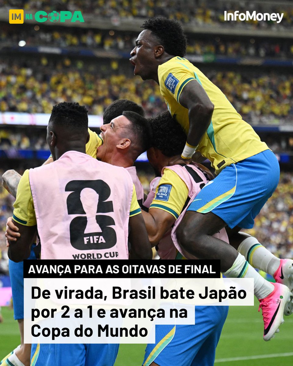 infomoney's tweet photo. Com uma virada dramática, a Seleção Brasileira venceu o Japão por 2 a 1 e garantiu sua vaga nas oitavas de final da Copa do Mundo de 2026. 

Leia mais no site do InfoMoney.

Foto: Annegret Hilse/Reuters

#Brasil #SeleçãoBrasileira #Copa2026 #CopadoMundo https://t.co/ANRymGJTrh