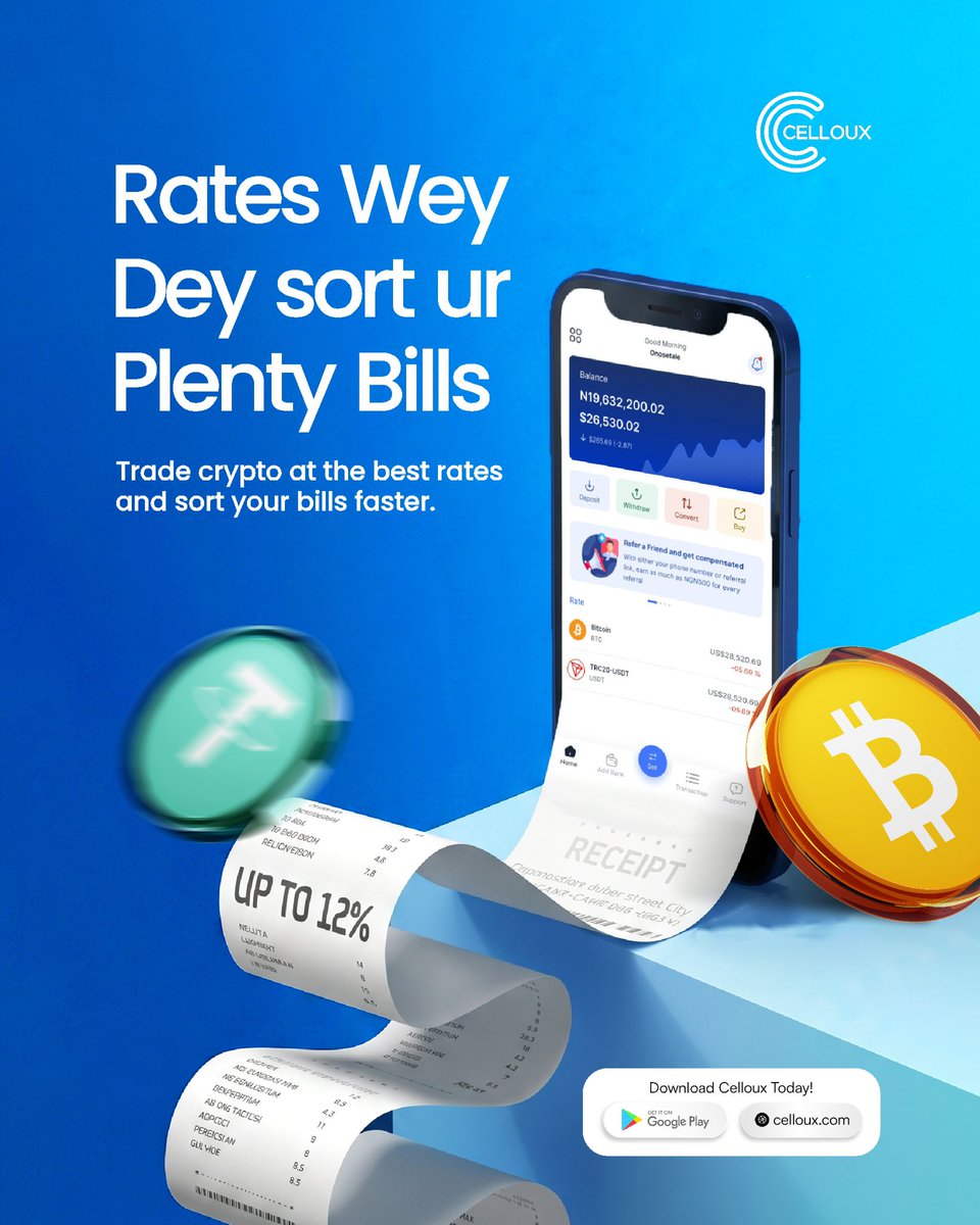 neverelent's tweet photo. Trade Bitcoin & USDT on Celloux, high rate go clear all those bills sharp-sharp — no stories!
#RatesWeyDeySortBills #Celloux
Visit https://t.co/te4Iohjza0 (https://t.co/yjCfmMLs9E) from a chrome browser on your Iphone

OR

Download Android  CELLOUX  App on Google Play Store

https://t.co/bPKj5Exdpc