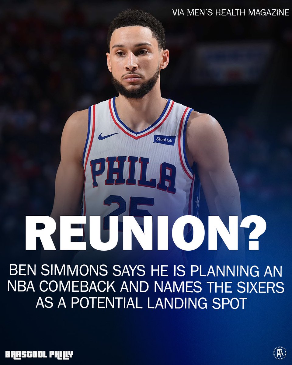 BarstoolPhilly's tweet photo. Ben Simmons wants back in the NBA and would consider a reunion in Philly https://t.co/YvDCvZbu8z