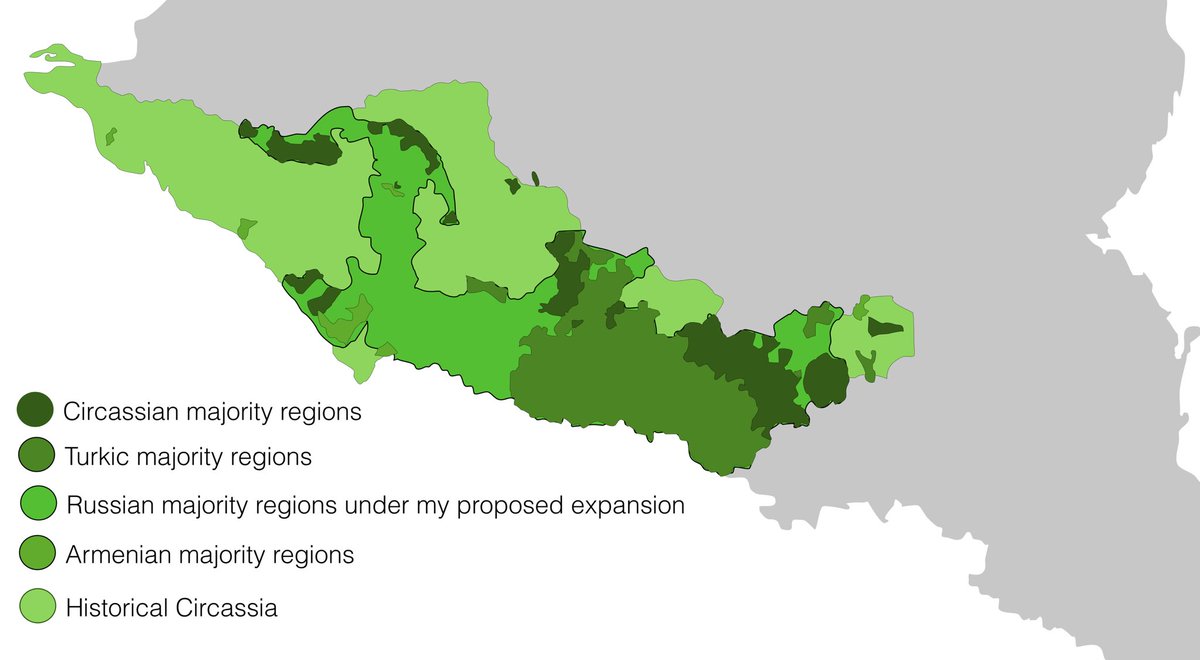 sadbathy's tweet photo. my proposal for Circassia by abolishing Kabardino-Balkaria, Karachay-Circassia and Adyghea and establishment of united region, which makes sense https://t.co/NkYgeK2tE0