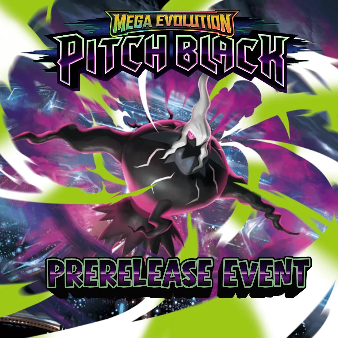 PACKDUPBK's tweet photo. Pitch Black Pre Release Thursday 7/9 Friday 7/10
To secure a spot DM us!
$35 entry fee includes.
Build and Battle Kit 
3 Round SWISS best of 1!
Upon completion of all 3 games players will receive 2 random
Mega Evolution Era Booster Packs and 2 Prize Packs! https://t.co/dANaQyrTap