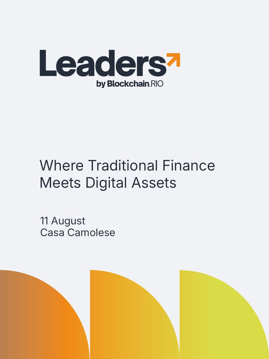 blockchain_rio's tweet photo. Where traditional finance meets digital assets.

Blockchain Leaders is the C-level gathering of https://t.co/2mcxGriri1 closed-door and curated, bringing together presidents, board members, regulators, central banks and asset managers. https://t.co/mP2pq44w6u