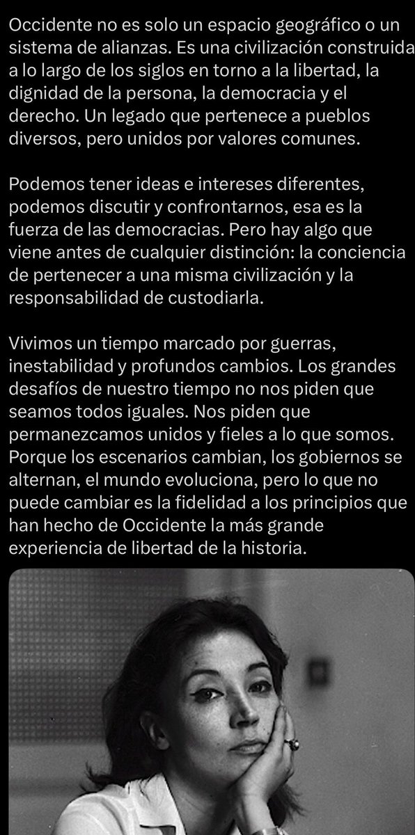 DrLab27's tweet photo. @jose_anbriz amlo nos llevó por mal camino, baste recordar los conceptos de Oriana Fallaci sobre Occidente, que trae a la memoria en X, la primer ministra de Italia @GiorgiaMeloni 
….Habrá que corregir el rumbo. https://t.co/0lpCpwLHAL