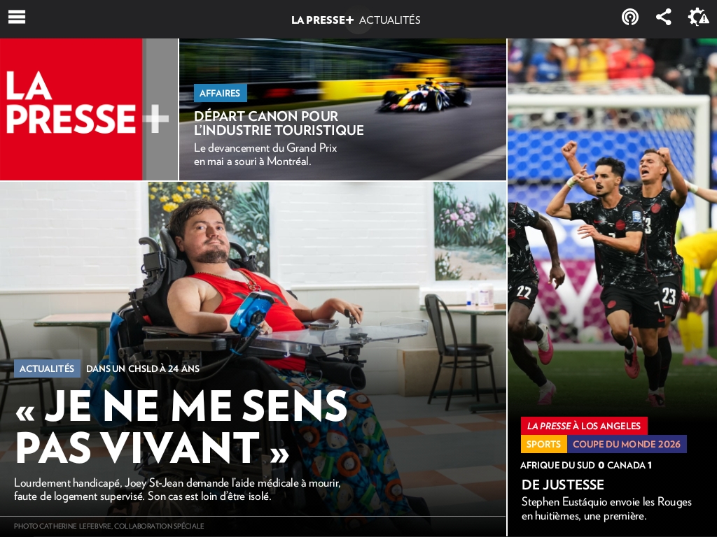 Vivredignite's tweet photo. À la une La Presse, par Léa Lemieux:
En CHSLD à 24 ans « Je ne me sens pas vivant »
« Lourdement handicapé, Joey St-Jean demande l’aide médicale à mourir, faute de logement supervisé. Son cas est loin d'être isolé. »
https://t.co/dcHH3NsNm0
Des «défis systémiques» partout au pays https://t.co/Qwz9HDz0d3