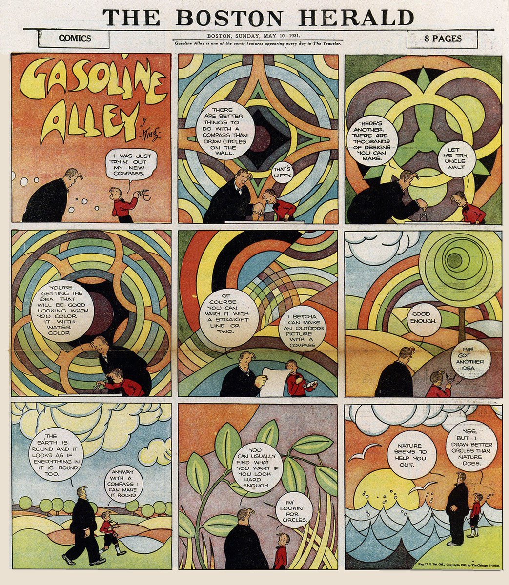 NonsenseIsland's tweet photo. So many of these comics that I used to think were lame as a kid were actually amazing decades before I was born. Modern GASOLINE ALLEY, for instance, is nothing like the beautifully drawn Frank King strips from the 1930s. https://t.co/KXHI2ah9tc