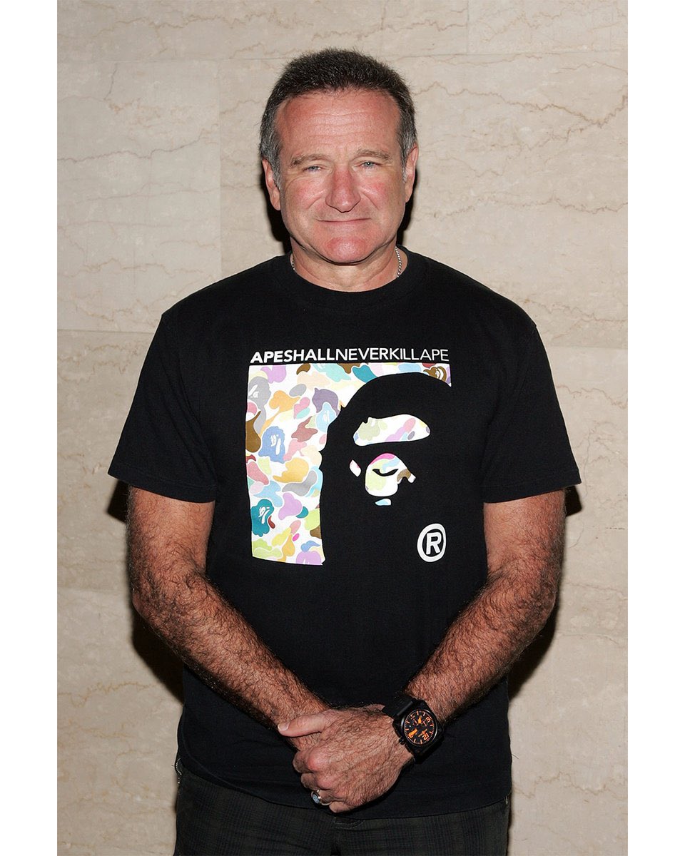 grailedpolice's tweet photo. Robin Williams for BAPE https://t.co/dY7lhB2hZt