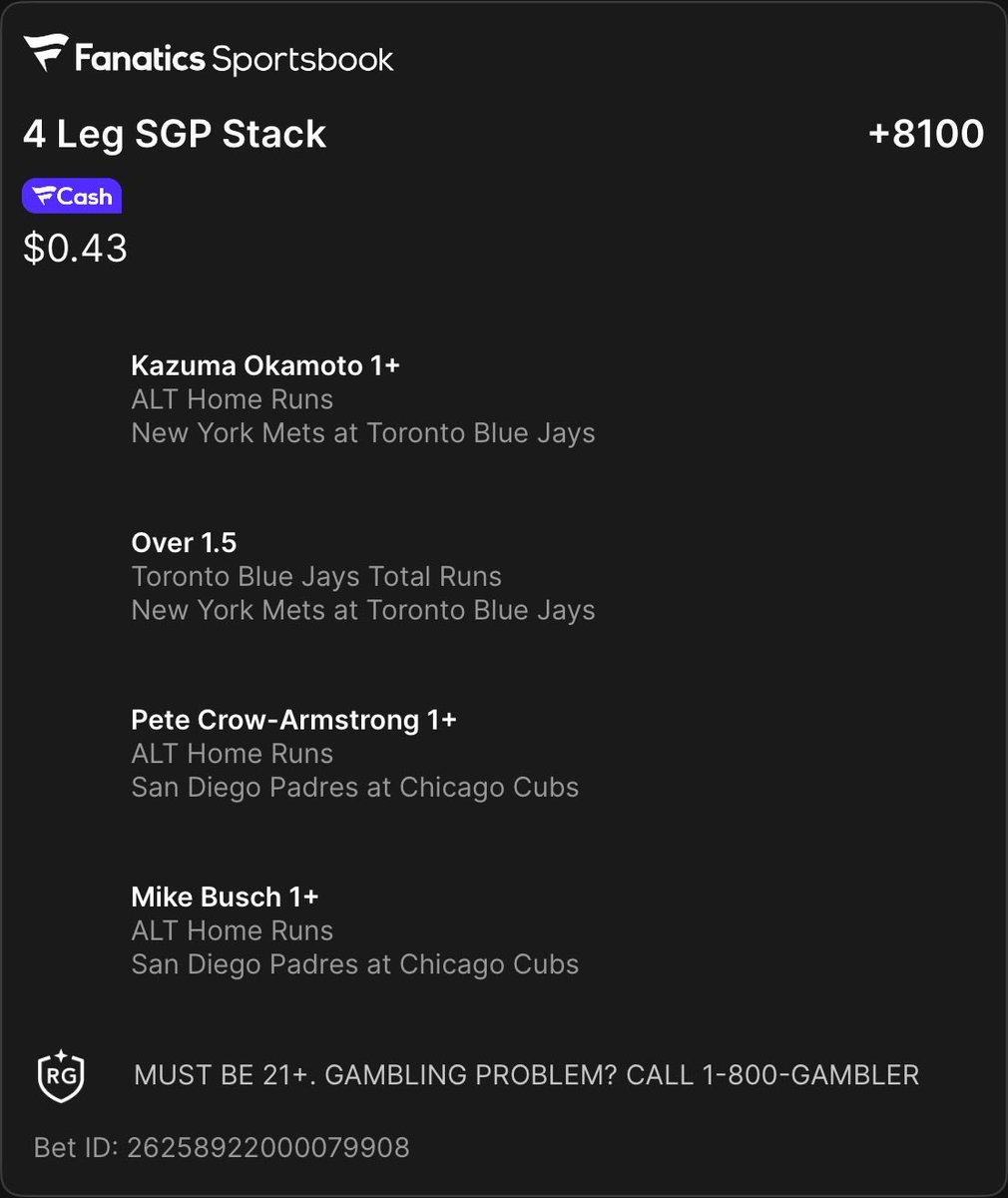 betteranalysis2's tweet photo. One more Homerun Parlay https://t.co/Bphzzh2Je7