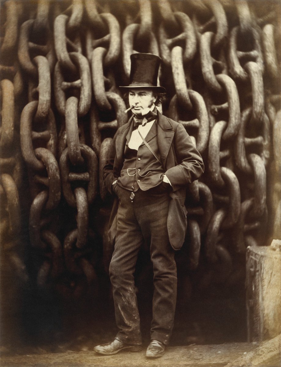 mipff's tweet photo. Isambard Kingdom Brunel vor der Ankerkette seines Dampfschiffes Great Eastern, 1857. https://t.co/BZ33E6f9fN