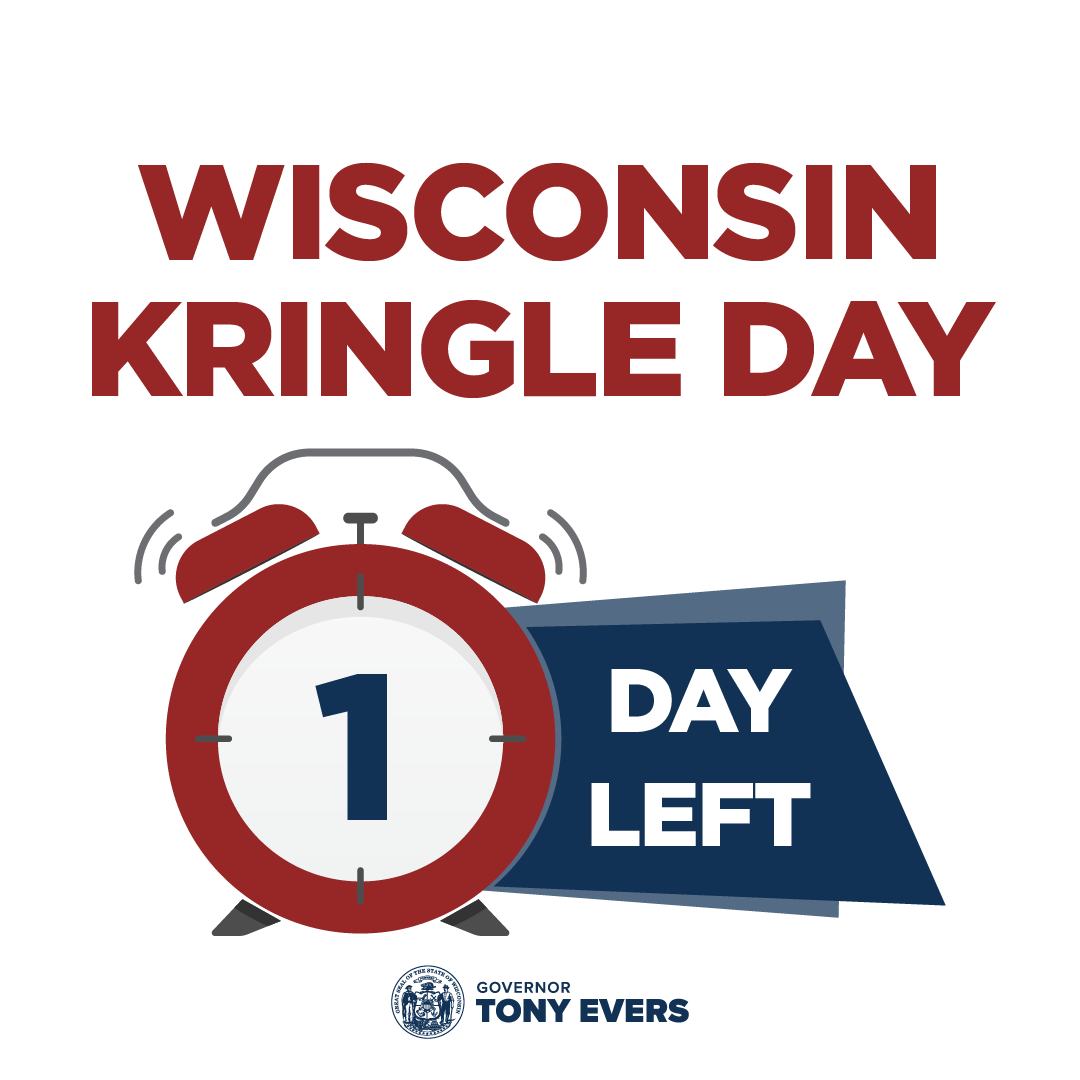 GovEvers's tweet photo. Only one more day until it’s officially Wisconsin Kringle Day, but who’s counting?! 😅 https://t.co/QzoW68cMmp