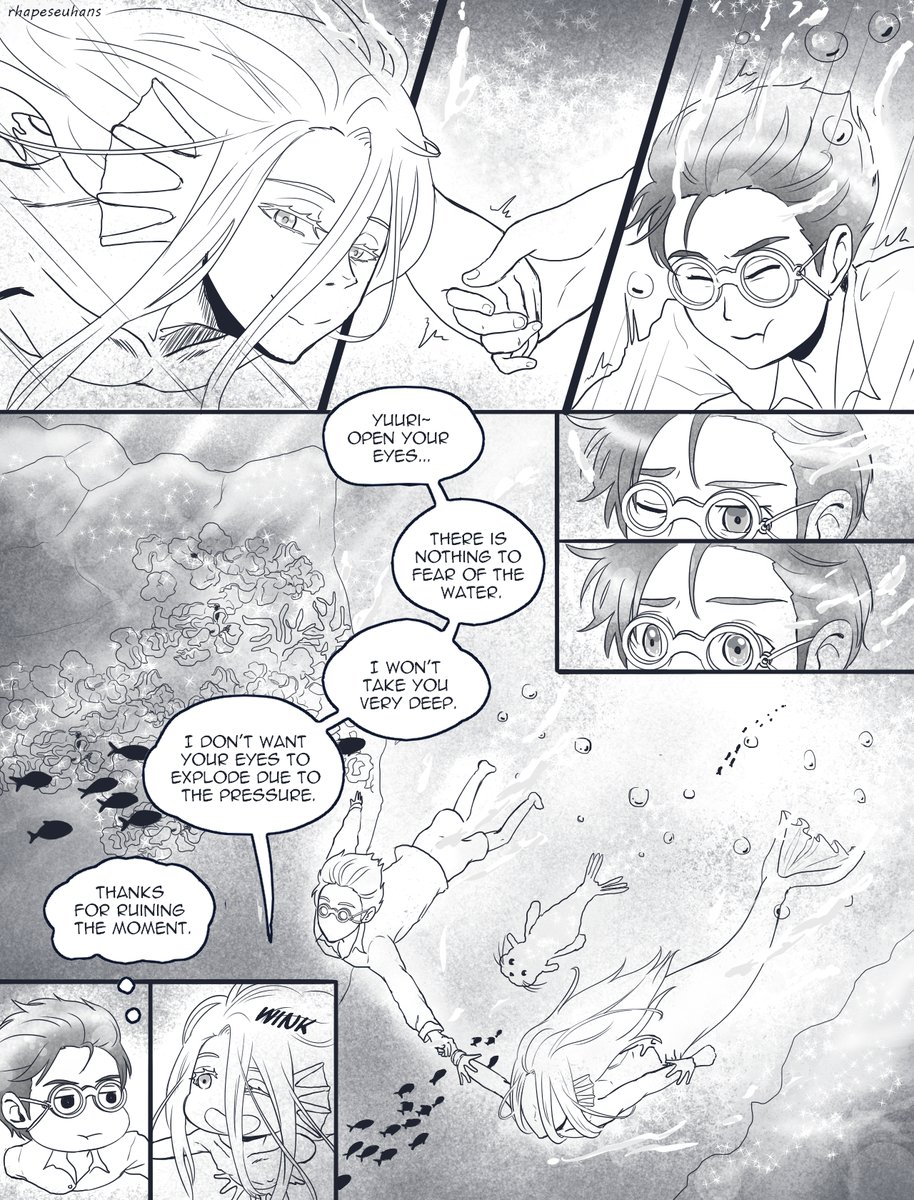 RhapeSeuhans's tweet photo. 40, 41, 42, 43/61
Between You and Me and the Sea 🧜‍♂️
💖 [My lvl5 patrons have access to the uncensored version]  
#yoi #yurionice #mermay #mermanau #viktuuri #victuri https://t.co/qIbHCLnhmu