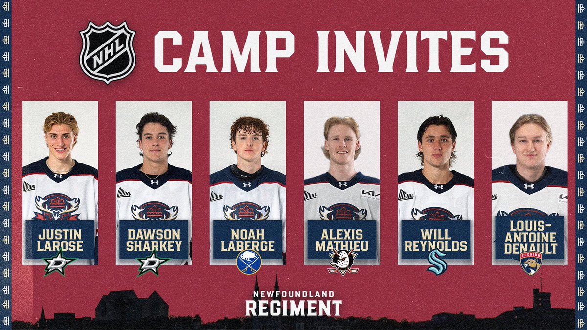 nlregiment's tweet photo. A half dozen happy campers ⛺️

Congrats to the six Regiment players from last season who will attend NHL Development Camps this week!

Unite. Inspire. Defend. https://t.co/9LzNgxnMvK