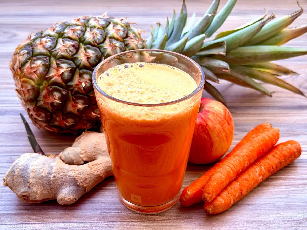 md_vegan's tweet photo. Juice: Ginger Apple Orange Carrot Pineapple with Fire Element Spice ~ Ta... https://t.co/1bGaZLdJTW via @YouTube https://t.co/IrVWVkKHpf