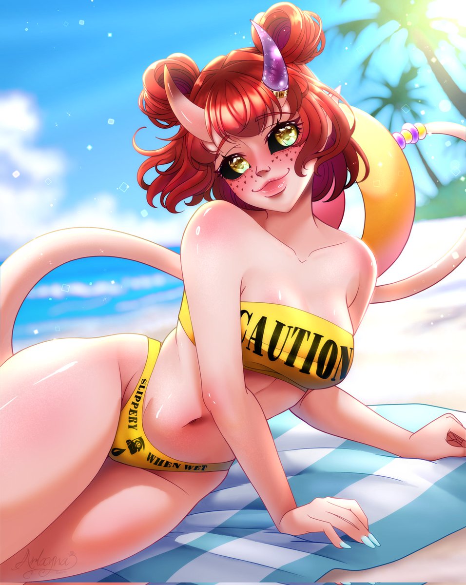 Arlayna_enhorn's tweet photo. Finally finished the summer art for Holly! 🏖️
Vacation with a succubus anyone? 🫶

#artmootsㅤㅤㅤㅤ https://t.co/cNW0lWxlEh