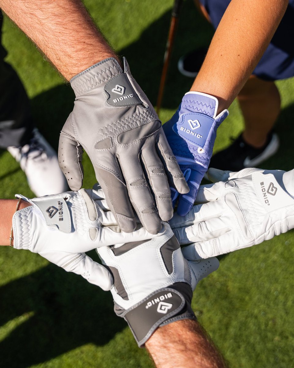 bionicgloves's tweet photo. All gloves on deck. It's time to tee it up. 🏌️‍♂️ From the first drive to the final putt, Bionic Golf Gloves help keep every swing comfortable and controlled. #teambionic https://t.co/sVgsZCk2Xx