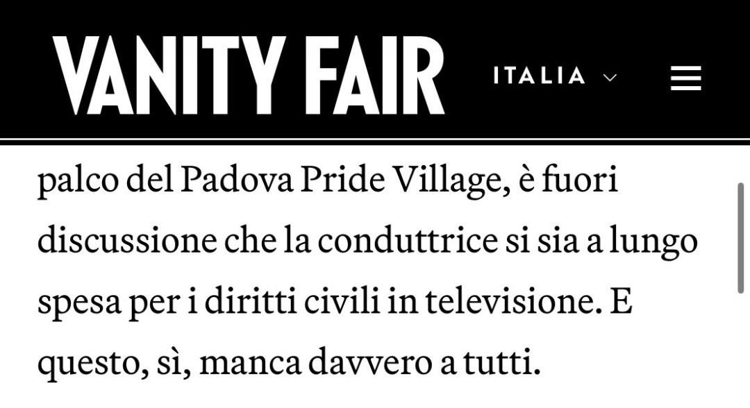 Fanclub_dUrso's tweet photo. “[…] È fuori discussione che la conduttrice si sia a lungo spesa per i diritti civili in televisione. E questo, sì, manca davvero a tutti”. @MarioManca per @VanityFairIt https://t.co/ZWl1yKeew5