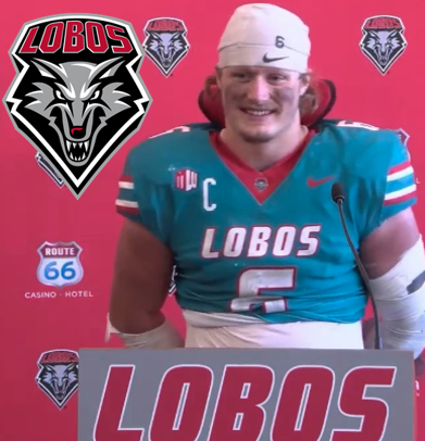 TBM_JY's tweet photo. New Mexico Names Players Attending Media Daysπ
QB Jack Layne
OL Malik Aliane
DL Brian Booker
LB Jaxton Eck
These 4 along with HC Jason Eck will be at the Palms in Las Vegas on July 15-16 for Mountain West Media Days.
#GoLobos #BuiltBold #AtThePeak https://t.co/ulgv7zHCMj