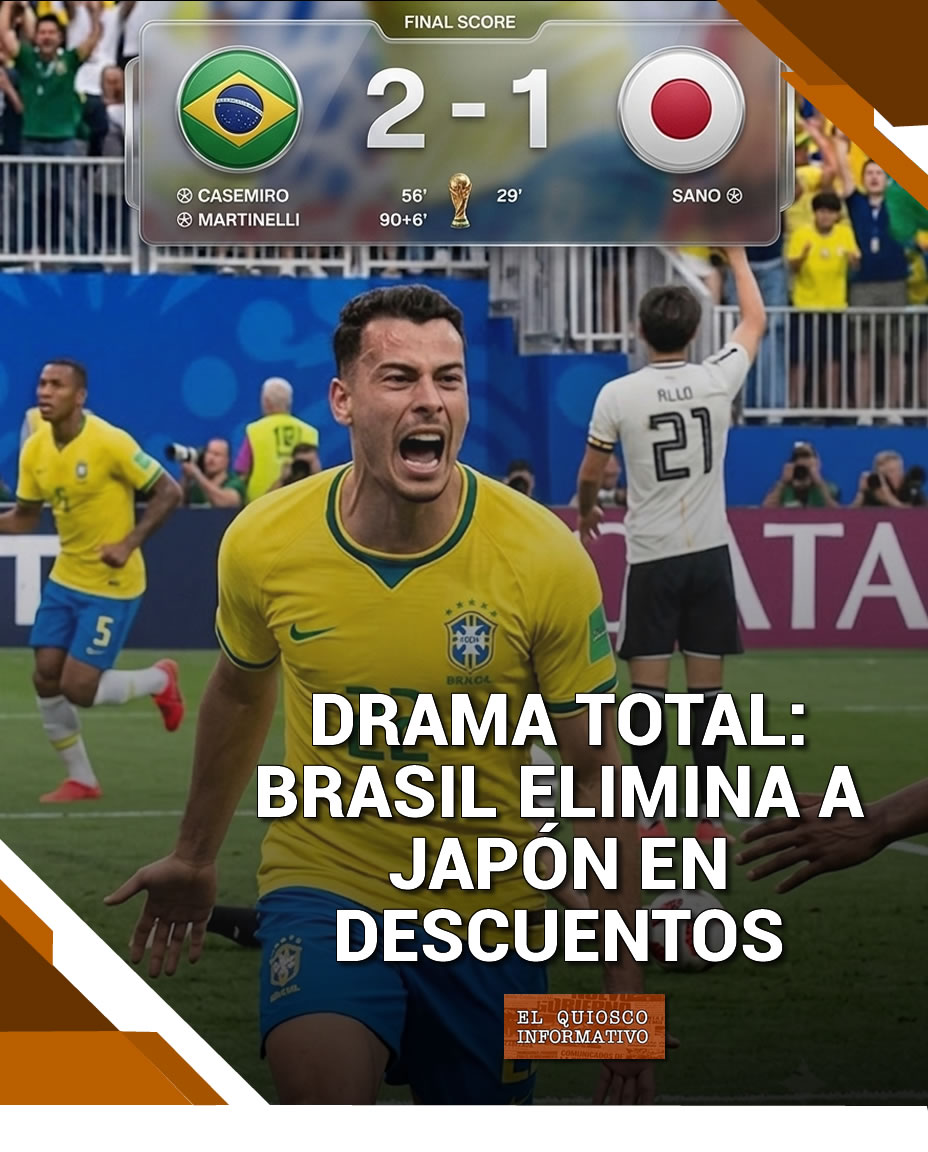 MARC_0483's tweet photo. 🔥🇧🇷 ¡BRASIL LO DA VUELTA EN EL 90+5’!

Martinelli marca el 2-1 ante Japón 🇯🇵 🤯⚽

Brasil clasifica a octavos de final del Mundial 🏆

#Brasil #Japón #Mundial2026 #BRAJPN https://t.co/X8ejw0dHsY
