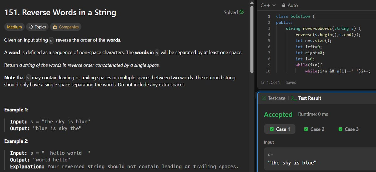 lil_meee15's tweet photo. 📅 Day 29 - #SDESheetChallenge

✅ Solved the potd : number of strings that appear as substrings in word, and 📖 revised 3 string problems. 

@striver6 @takeUforward_ https://t.co/Ed086mU6a1
