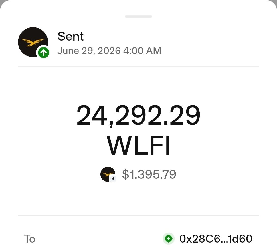 Robinhood_Chain's tweet photo. 🎉 CONGRATULATIONS FOR PARTICIPATING! 🎉

You received 24,292.29 $WLFI 💰🔥

This is just the beginning…

👀 ANOTHER GIVEAWAY IS COMING 🎁🚀

Stay tuned 🫡 https://t.co/8KPHeQ602t