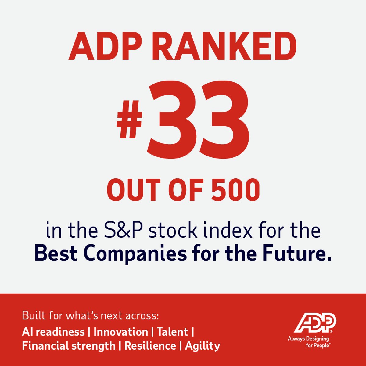 EricTPlotkin's tweet photo. The future of work is powered by people and we're proud to be leading the way.

Learn why ADP is being recognized among the Best Companies for the Future
https://t.co/bDACofsKwX https://t.co/0ZAApEerw0