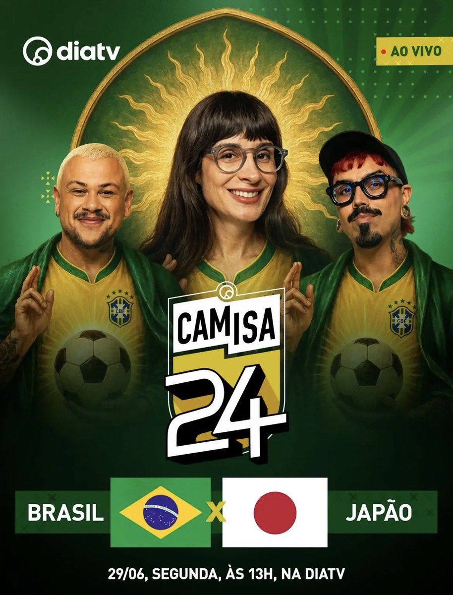 Divaverso_Diva's tweet photo. Mais um #Camisa24. Sucesso, maior audiência hoje e vitória do Brasil. Teve gols, corresponde nos EUA e até publis na pausa pra hidratação. 

Prox parada: Domingo às 16h. @DivaDepressao @Cafremder @diaestudio https://t.co/xyAc9E1e22