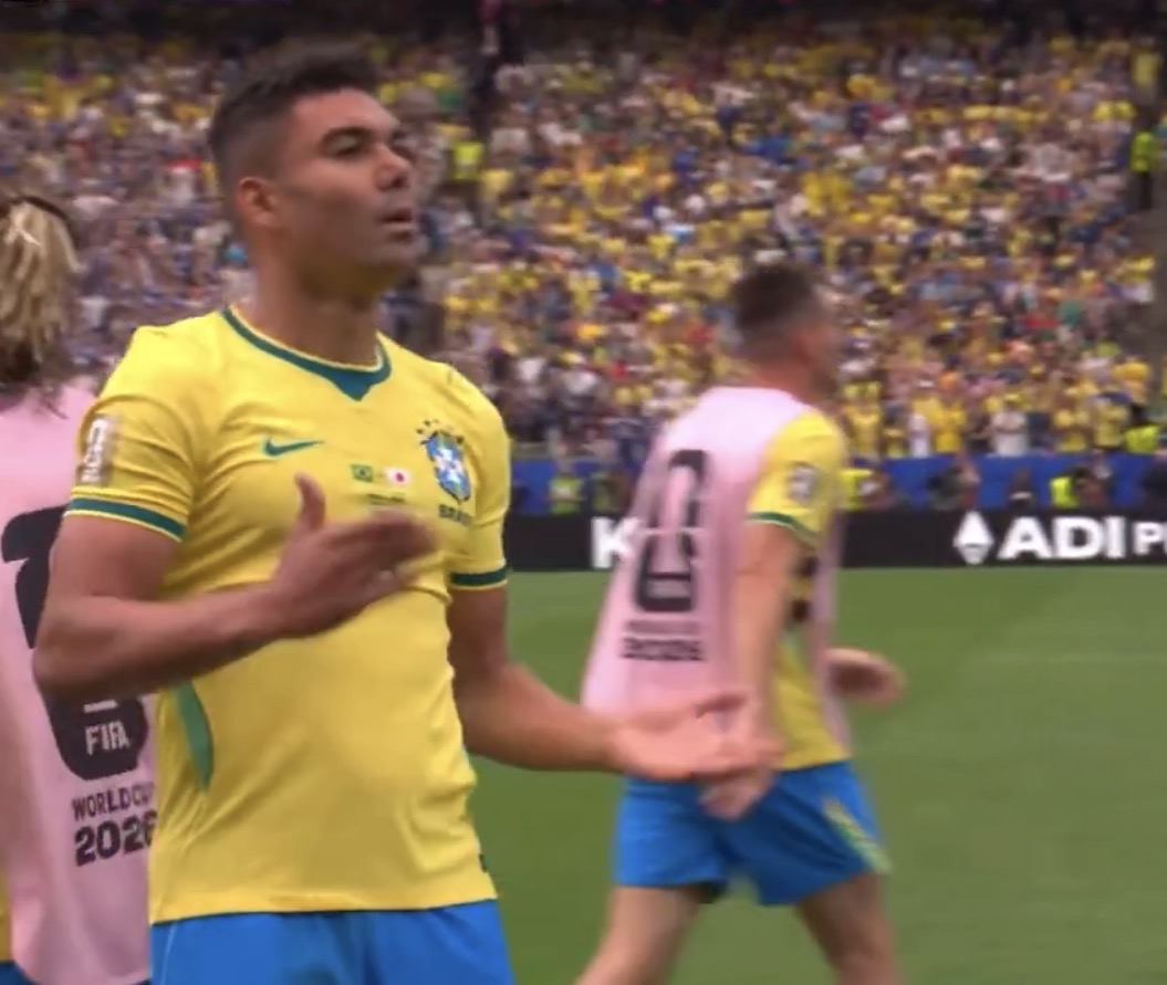 MadridXtra's tweet photo. Casemiro did the 67 celebration after scoring. 😂 https://t.co/dohXpUUTHg