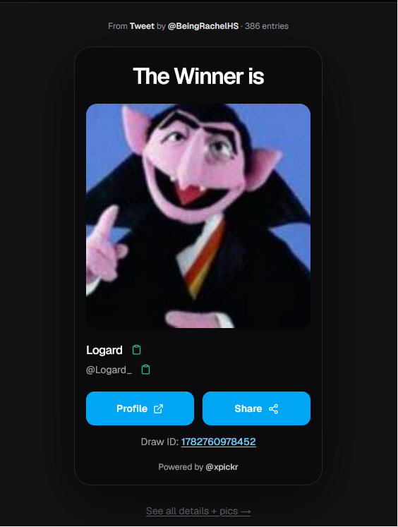 BeingRachelHS's tweet photo. Congratulations to @Logard_ for winning the giveaway! https://t.co/rqdcwsYNPJ