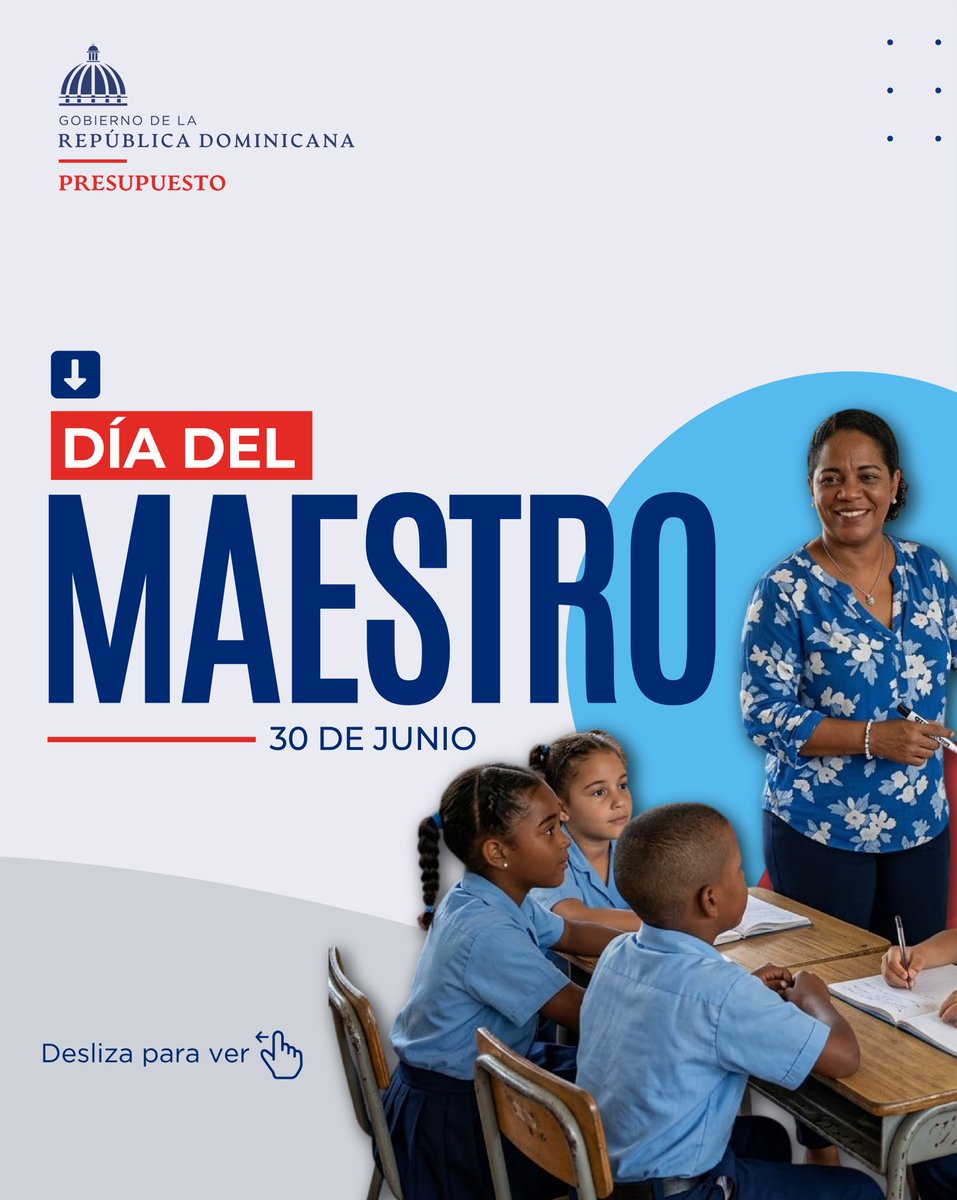 DIGEPRESRD's tweet photo. ¡Feliz Día del Maestro! 📚 
Hoy celebramos su invaluable vocación, que constituye uno de los pilares fundamentales para construir un mejor futuro, garantizar el bienestar colectivo y potenciar el desarrollo de nuestra nación.

#DerechoaSaber https://t.co/ZkjoTjjubM