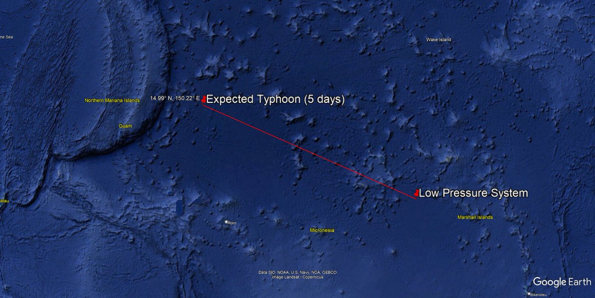 StormWatch12345's tweet photo. #PhilippineSea #Hurricane #Typhoon #Cyclone #Storm #Weather #WeatherAlert #severewx #Guam
Typhoon on the modeling, expected in about 5 days, East of Guam, expected to head N/W from a Low, N/W of #MarshallIslands
Forecast
MSLP 952 hPa
Sea 12m+/40+ ft
5:29 am ChST
Tuesday, 30/6/26 https://t.co/1Lr7y6cdnQ