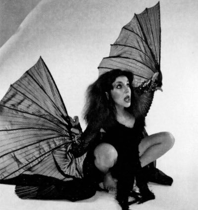 tuesdaywood's tweet photo. kate bush dressed as a bat, 1979 https://t.co/kNpqkbotd7