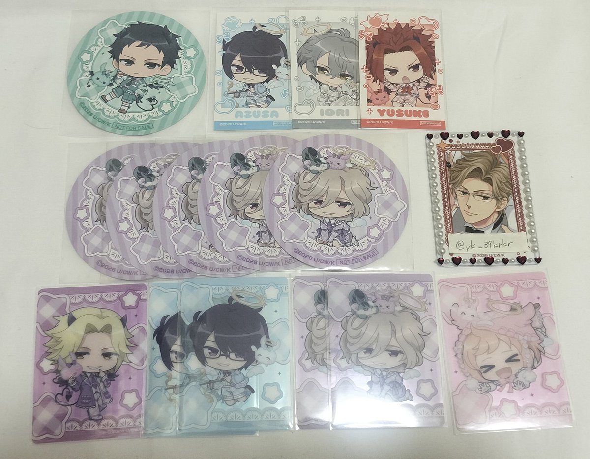 yk_39krkr's tweet photo. 【交換】BROTHERS CONFLICT ブラコン キャラウムカフェ クリアカード コースター 特典フォトカ 缶バッジ
<譲>
雅臣 ☆要 ☆光 ✮椿 梓 ✮棗 琉生 
☆昴 祈織 侑介 ✮風斗

<求>
同異種右京or定価(+送料)

✮の譲渡は☆同数以上
☆含めて優先
4日,10日現地手渡しor郵送
お気軽にお声掛け下さいませ https://t.co/W2eDtNzDGM