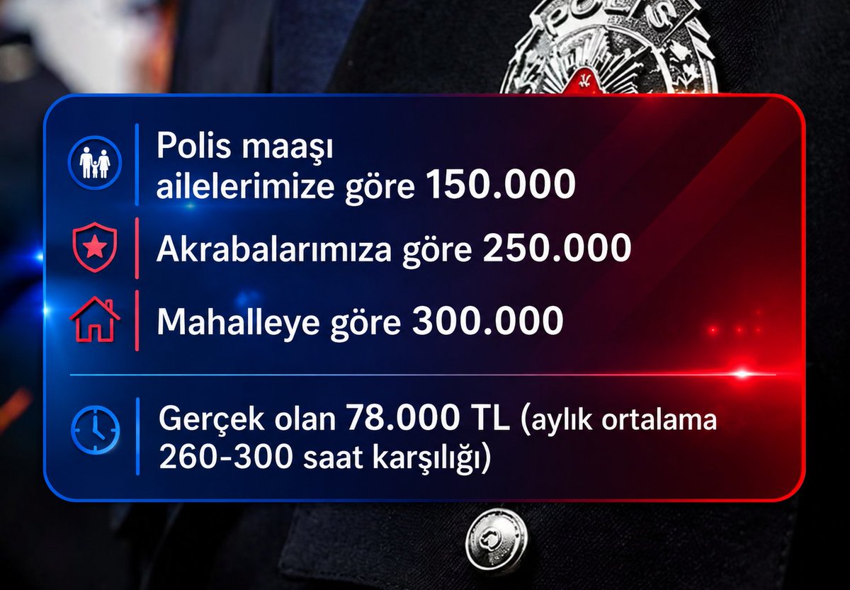 Sametkrdmn_01's tweet photo. Polis maaşının aile, akraba ve mahalleye göre şekillenmesi
#PoliseNeYaptınız https://t.co/D0gWPQ5SMa