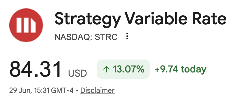 ZynxBTC's tweet photo. Update:

I am down 7.47% on my $STRC trade.

If I hold for 12 months and collect dividends at the new 12% rate (from July), and $STRC returns to par, my projected total return is 22.87%.

My June dividend will bring my effective loss to ~6.4%.

The receipts will be delicious. https://t.co/qFVOmwUl3M