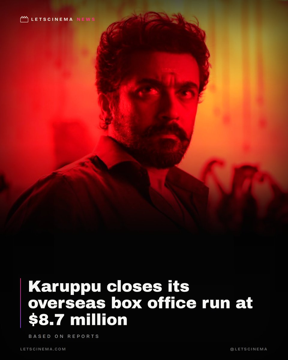 letscinema's tweet photo. KARUPPU overseas closing - 82 crores. https://t.co/TswScptso3