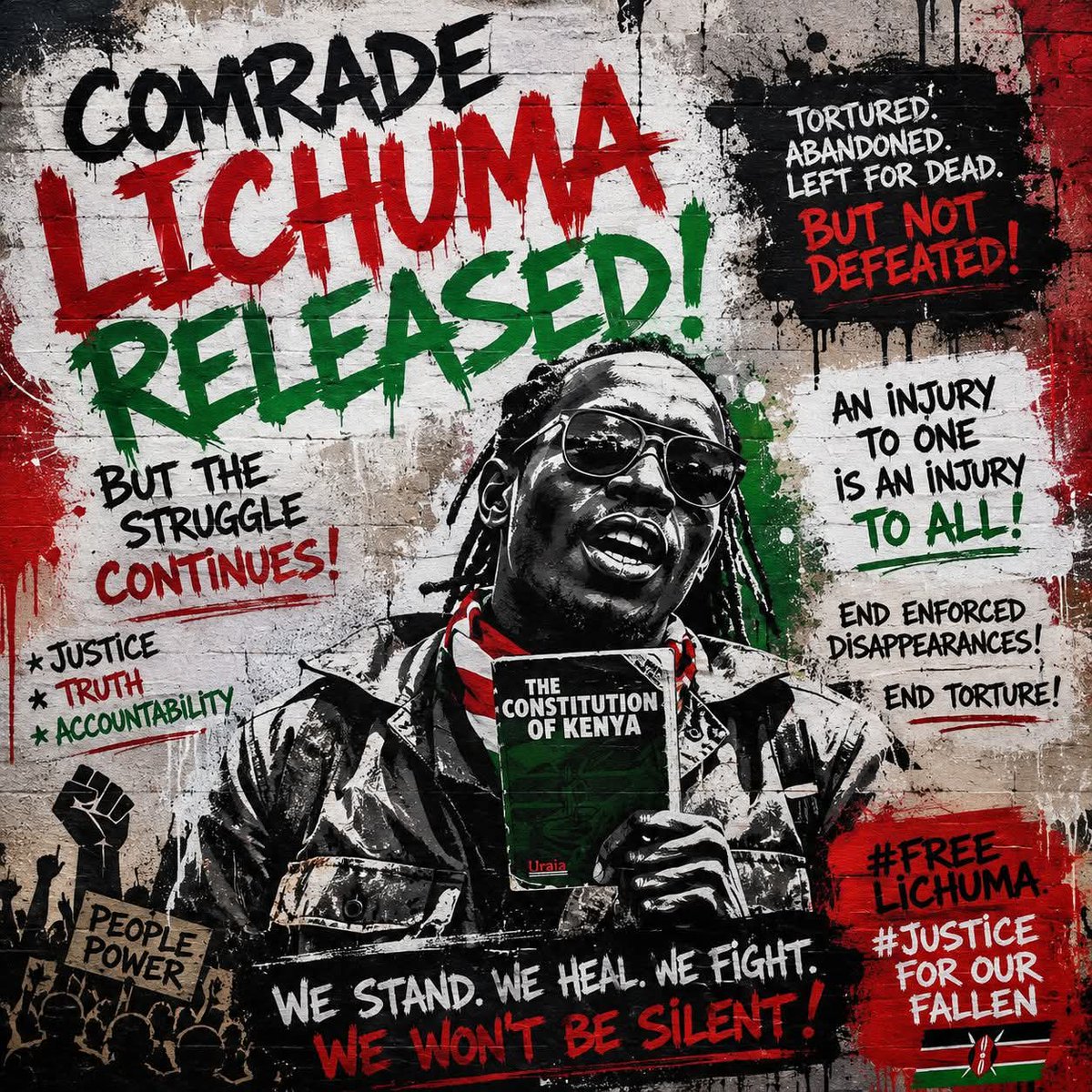 PeshanneKariuki's tweet photo. Why?!

Why would you subject a human being to torture?!

Why would you punish an unarmed Kenya carrying a constitution to that level of pain?!

#EndEnforcedDisappearance 
#RutoMustGo https://t.co/m7SPAVx3LO