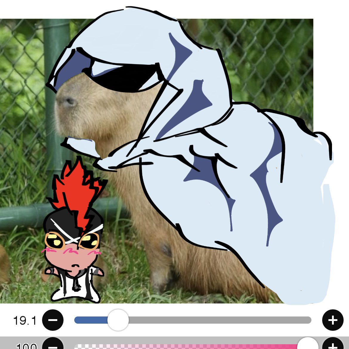 mivvycat's tweet photo. i love this photo of capybara mom and fat capybara baby #ghostmaker #clownhunter #batmandc https://t.co/bCh8o0ZCAd