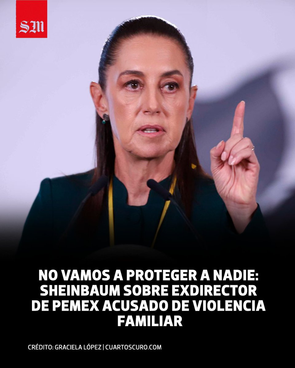 elsolde_mexico's tweet photo. ☝🏼 Ante la denuncia de violencia familiar, la presidenta Claudia Sheinbaum aseguró que el exdirector general de Petróleos Mexicanos (Pemex), Víctor Rodríguez Padilla, no ocupará ningún cargo en el Gobierno federal.

https://t.co/Voh4iC4DF3 https://t.co/ExWb3n8QQp