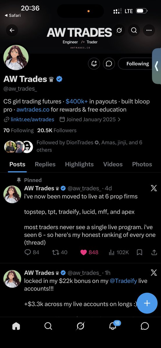 LazarusOnchain's tweet photo. @aw_trades_ @Tradeify AW https://t.co/GfUvxOaKbE