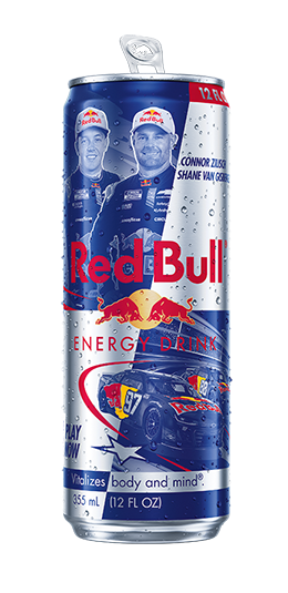 Knighter01's tweet photo. Red Bull is bringing back a #NASCAR-inspired limited-edition can for the first time in 15 years, launching June 29 exclusively at Circle K in 8.4 fl oz (featuring @ConnorZilisch) and 12 fl oz (featuring @shanevg97) single cans. https://t.co/qQDMl4YNel