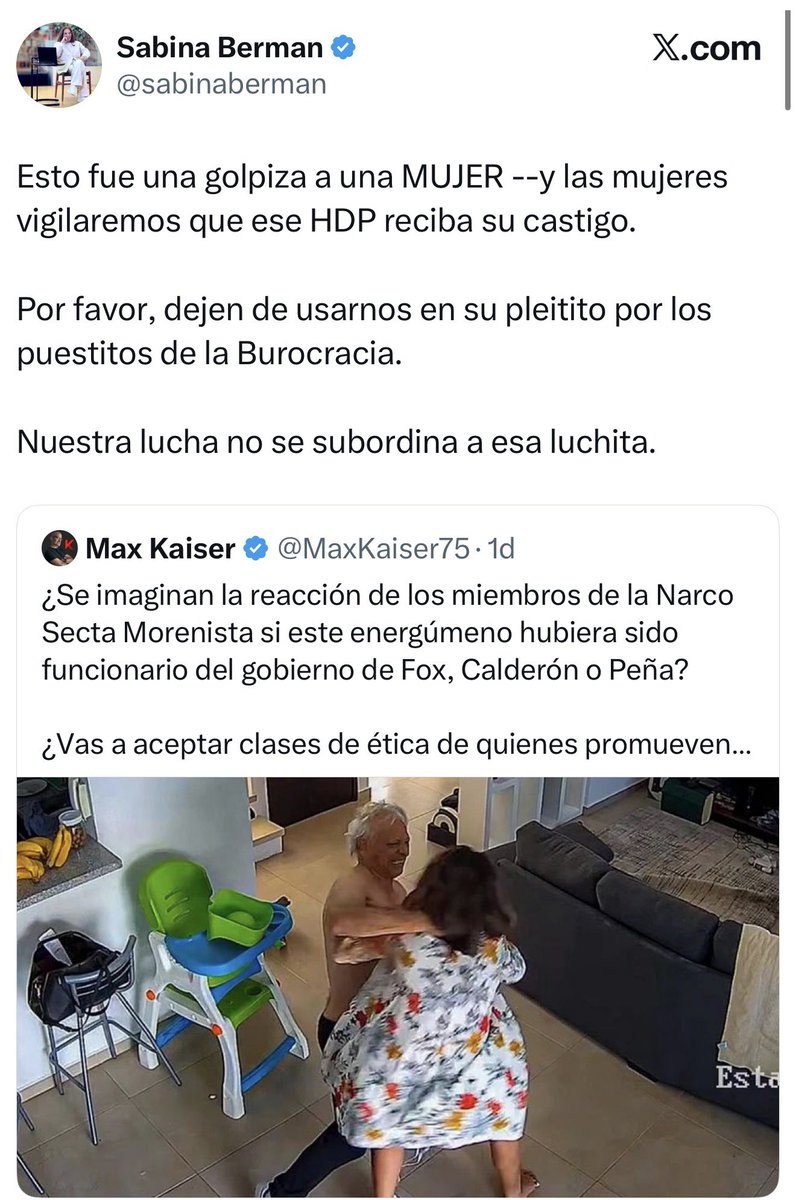 ArturoVill7's tweet photo. La impresentable @sabinaberman no quiere que se hable de Victor Rodríguez Padilla. 

Da entender que el feminismo está siendo utilizado para un pleito burocrático.

Por cierto Sabina, eso de “vigilaremos que reciba su castigo” es pura saliva. ¿Qué has hecho con el caso de Cuauhtémoc Blanco, Salgado Macedonio y demás impresentables? 

Callar como una momia.